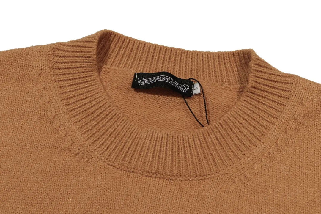 P320 Chrome Hearts Chrome Hearts Cross Leather Hardware Embroidered Crew Neck Sweater Color: Red Brown Black Size: S M L XL XXL